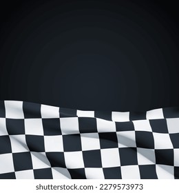 Checkered racing flag on black background. EPS10 vector