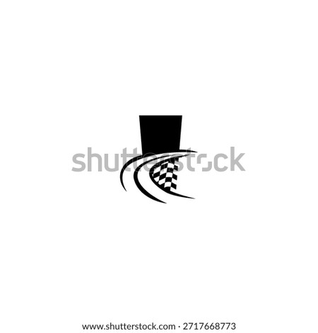 Checkered racing flag and road path shaping letter i logo, perfect for motorsport identity and speed branding