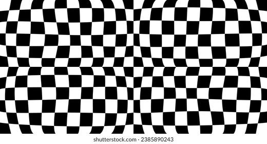 Checkered racing flag, seamless slightly curved texture. For print, notebooks, pillows, textiles, cups, interior, stylish design.