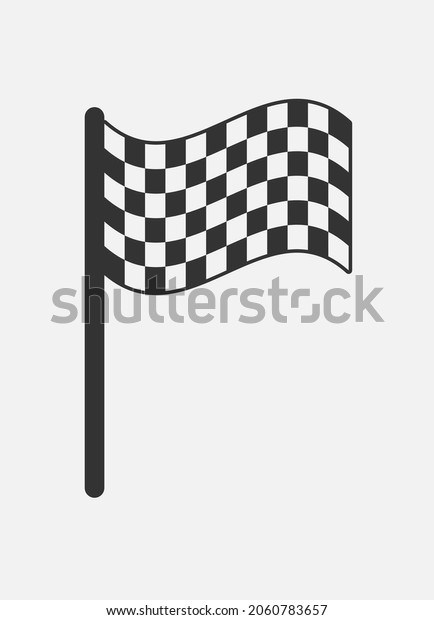Checkered racing flag vector icon isolated on\
white background.