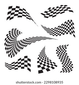 Checkered Racing flag vector illustration isolated on white background