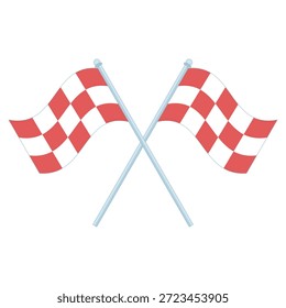 Ilustración vectorial de bandera de carreras a cuadros que simboliza la línea de meta, la velocidad y la victoria en el automovilismo. Perfecto para eventos de carreras, temas de competición y proyectos de diseño automotriz.