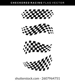 checkered racing flag vector, flag with some movements