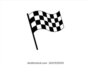 "Checkered racing flag vector. Start and finish line icon for car race, speed and motorsport design."