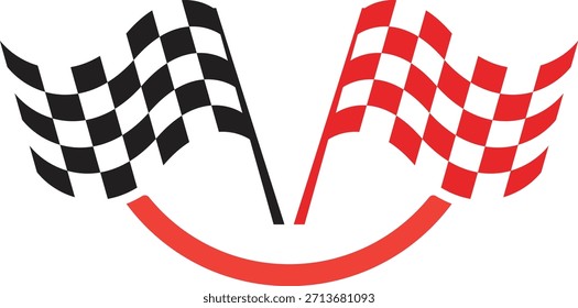 Símbolo de Linha de Término de Sinalizadores de Corrida Checkered
