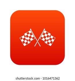 Checkered racing flags icon digital red for any design isolated on white vector illustration