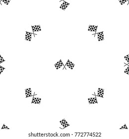 Checkered racing flags pattern repeat seamless in black color for any design. Vector geometric illustration
