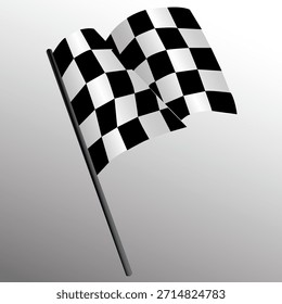Bandeiras de corrida xadrez. Bandeira de acabamento realista definida para corrida de carros, competições esportivas. Ilustração vetorial