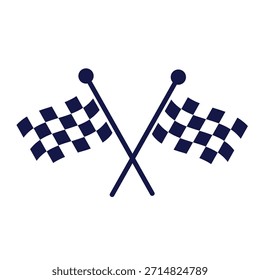 Checkered racing flags. Realistic finish flag set for car race, sports competitions. Vector illustration