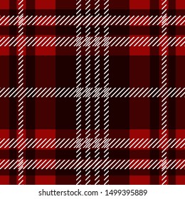Checkered red and black fabric print. Seamless geometric pattern for scarfs, plaids, coats, suits, uniform. Winter textile collection.