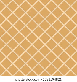 Checkered rhombic background and pattern. Linear seamless repeating vector design. Waffle texture and surface.