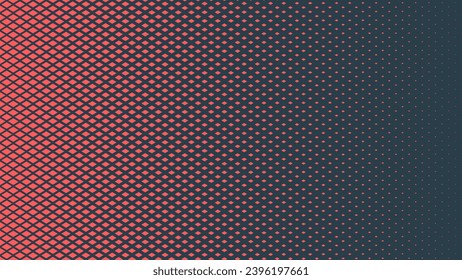 Checkered Rhombus Halftone Pattern Modern Vector Texture Red Dynamic Abstract Background. Chequered Particles Subtle Texture Pop Art Graphical Design. Half Tone Contrast Minimalism Art Wide Wallpaper