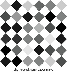 Checkered seamless background pattern of squares and diamond. Grey, Black and white theme. Simple flat geometric and abstract vector illustration. random color monochrome. for fabric print textile
