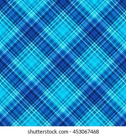 Checkered seamless blue pattern. Abstract symmetrical background. Vector eps10