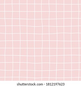 Checkered seamless hand drawn pattern. Cute baby background made in vector.