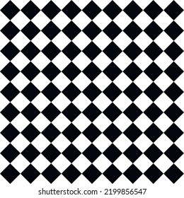 Checkered seamless pattern. Black and white rhombus background.
