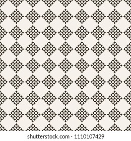 Checkered seamless pattern. Classic abstract geometric background. Infinitely repeating geometrical texture consisting of small rhombuses. Vector element of graphical design