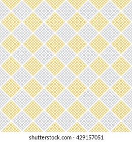 Checkered seamless pattern. Classic abstract geometric background. Infinitely repeating geometrical texture consisting of small rhombuses. Vector element of graphical design