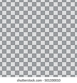 Checkered seamless pattern. Classic abstract geometric background. Infinitely repeating geometrical texture consisting of small rhombuses, dots. Vector element of graphical design