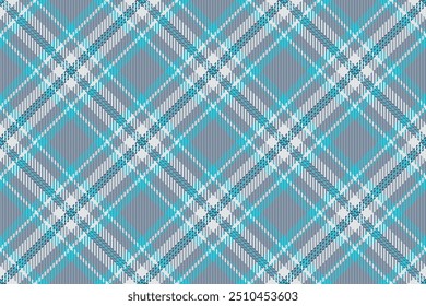 Tecido padrão sem emenda xadrez, textura têxtil de fundo estilo. Pavimento xadrez vetor tartan em cor ciano e pastel.