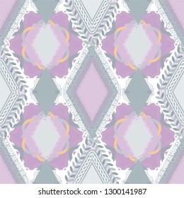Checkered seamless pattern of gentle pastel shades. Elegant background for your design in soft colors.