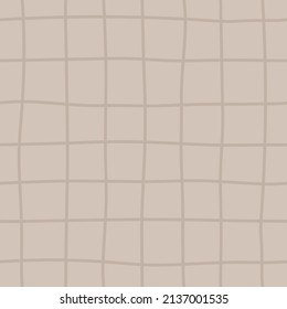 Checkered seamless pattern with gray background. Light brown check digital paper, vector childish background for fabric, textile and scrapbook paper.