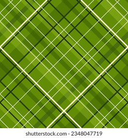 Checkered seamless pattern in  green and white colors for plaid, fabric, textile, clothes, tablecloth and other things. Tartan fabric textile background plaid