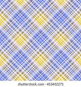 Checkered seamless pattern of interwoven colored thin strips. Motley abstract symmetrical background. Tartan template for fabrics, wallpaper. Vector eps10