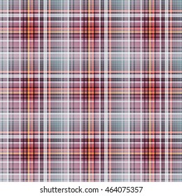 Checkered seamless pattern of interwoven colored thin strips. Motley abstract symmetrical background. Tartan template for fabrics, wallpaper. Vector eps10