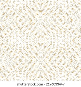 Checkered seamless pattern - kaleidoscope - hand painted - white yellow, Seamless Ethnic Pattern. Wicker Embroidery Delicate Print. Aztec Threadbare.