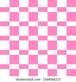 Checkered seamless pattern. Modern funny texture. Pink color. Vector Illustration.