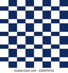 Checkered seamless pattern. Modern funny texture. Blue color. Vector Illustration.