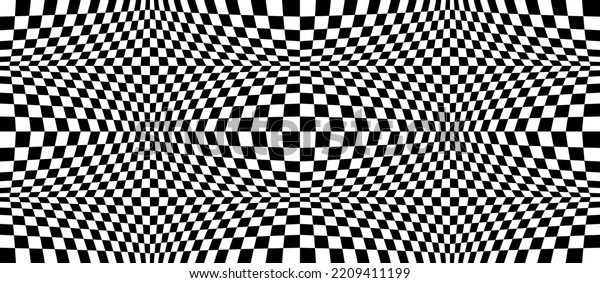 Checkered Seamless Pattern Optical Illusion Spherical Stock Vector ...