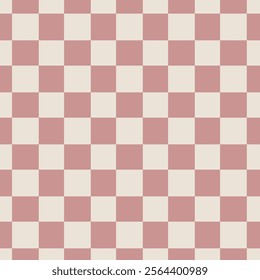 Checkered seamless pattern. Pastel brown, and beige check background.