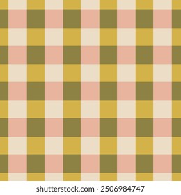 Checkered seamless pattern. Retro green and pink colours. Check duotone pattern. 