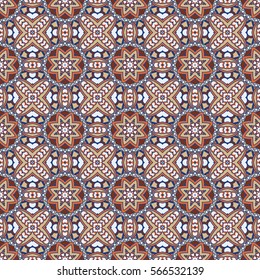 Checkered seamless pattern. Traditional tribal texture in ethnic style. Colorful aztec background.