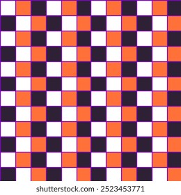 Checkered seamless pattern, vintage aesthetic backgrounds, colorful checkerboard grid texture. Funky fashion retro textile print. Vector illustration