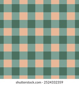 Checkered seamless patterns. Vintage backdrop set. Check duotone pattern. Green and beige colours background. 