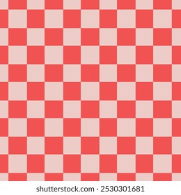 Checkered seamless patterns. Vintage backdrop. Check duotone pattern. Red and white colours background. Retro wallpaper. 
