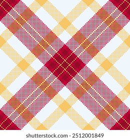 Cheque vetor sem costura xadrez, padrão de textura têxtil convite. Tecido de tartan xadrez fundo saia na paleta de cores vermelho e azul alice.