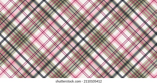 Checkered seamless vector pattern. Diagonal tartan. Print for a scarf, plaid, clothes. Textile design in a cage. 