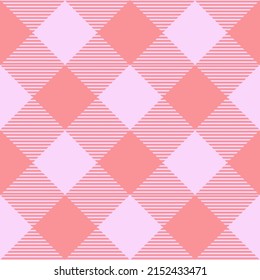Checkered seamless vector pattern for plaid in pink color
