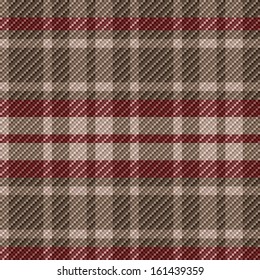 Checkered seamless vector tartan patterns with brown tinctures
