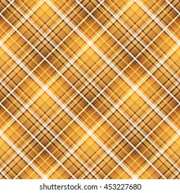 Checkered seamless yellow and orange pattern. Cowboy ornament. Abstract symmetrical background. Vector eps10