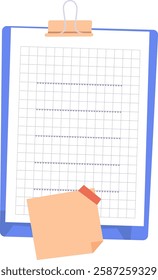Checkered Sheet On Tablet Vector Illustration