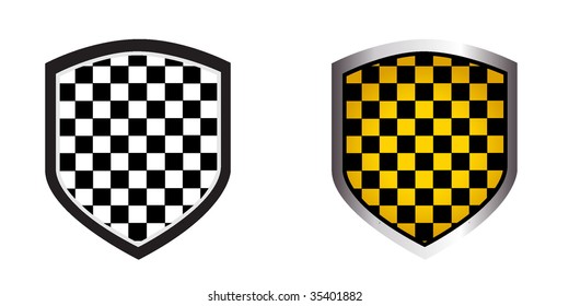 Checkered shield (vector illustration)
