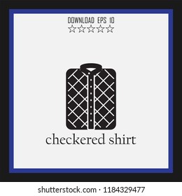 checkered shirt vector icon