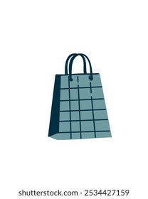 Checkered shopping bag, vector illustration for discount promotions