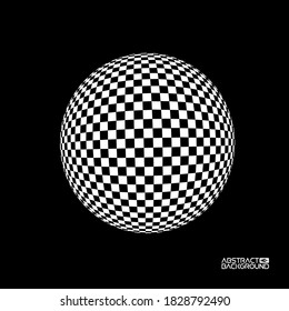 Checkered sphere optical illusion. EPS 10.