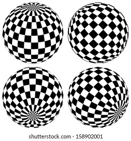 Checkered sphere set